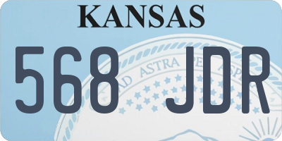 KS license plate 568JDR