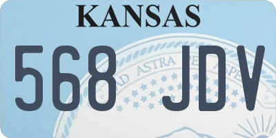 KS license plate 568JDV
