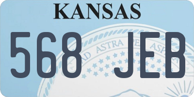 KS license plate 568JEB