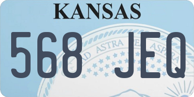 KS license plate 568JEQ