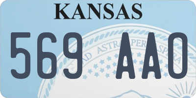 KS license plate 569AAO