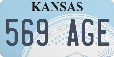 KS license plate 569AGE
