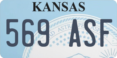 KS license plate 569ASF
