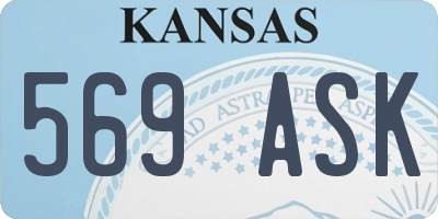 KS license plate 569ASK