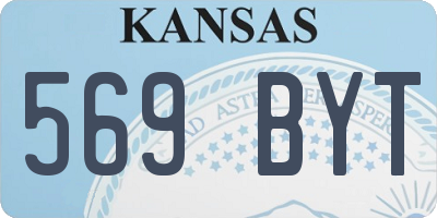 KS license plate 569BYT