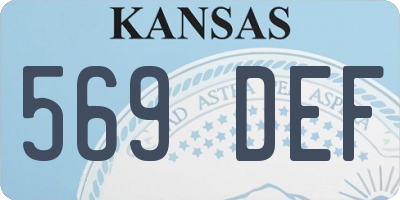KS license plate 569DEF