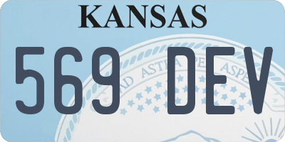 KS license plate 569DEV