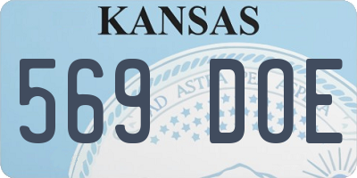 KS license plate 569DOE