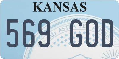 KS license plate 569GOD