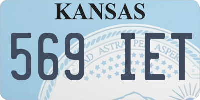 KS license plate 569IET