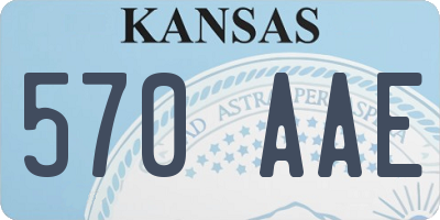 KS license plate 570AAE