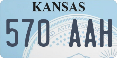 KS license plate 570AAH