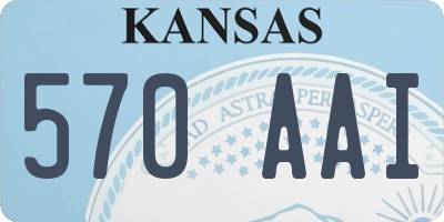 KS license plate 570AAI