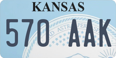 KS license plate 570AAK