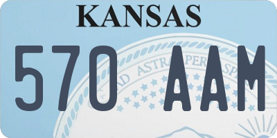 KS license plate 570AAM