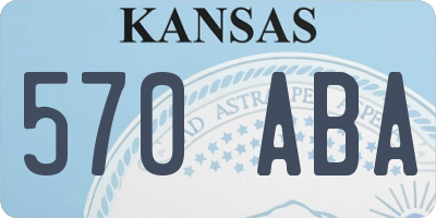 KS license plate 570ABA