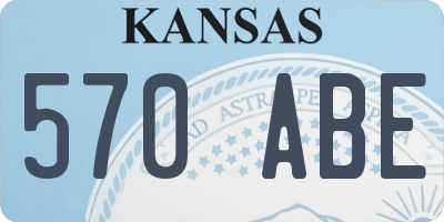 KS license plate 570ABE