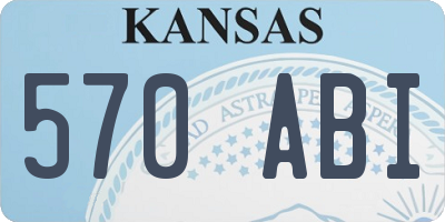 KS license plate 570ABI