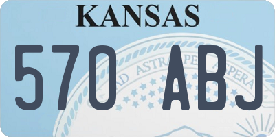 KS license plate 570ABJ