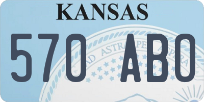 KS license plate 570ABO