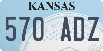 KS license plate 570ADZ