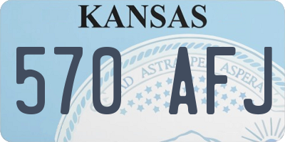 KS license plate 570AFJ