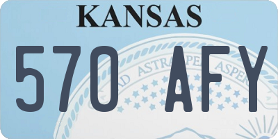 KS license plate 570AFY