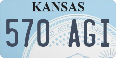 KS license plate 570AGI