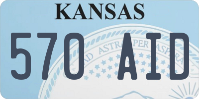 KS license plate 570AID