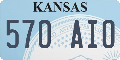 KS license plate 570AIO