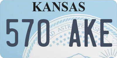 KS license plate 570AKE