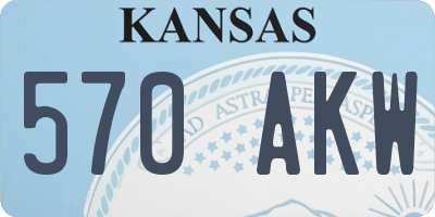 KS license plate 570AKW