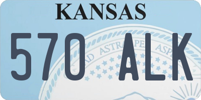 KS license plate 570ALK