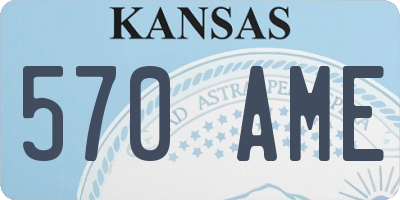 KS license plate 570AME