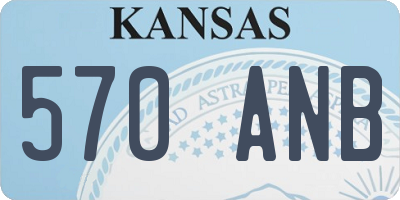 KS license plate 570ANB