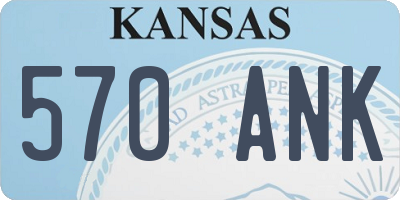 KS license plate 570ANK