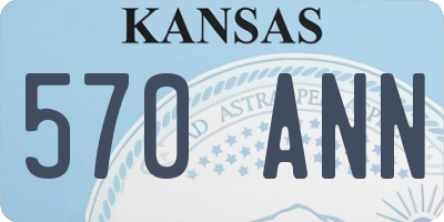 KS license plate 570ANN