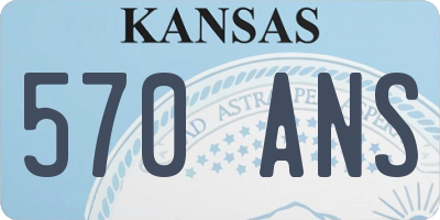 KS license plate 570ANS