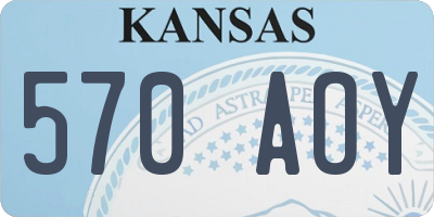 KS license plate 570AOY