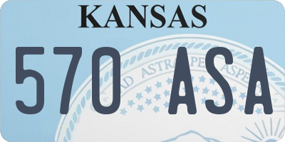 KS license plate 570ASA