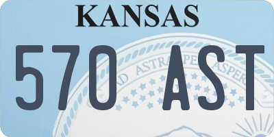 KS license plate 570AST