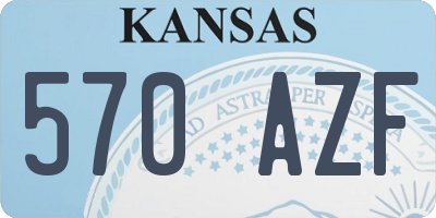 KS license plate 570AZF
