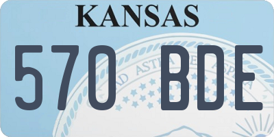 KS license plate 570BDE