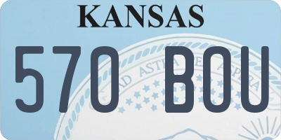 KS license plate 570BOU
