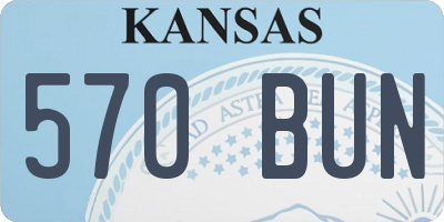 KS license plate 570BUN