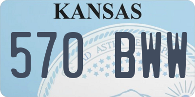 KS license plate 570BWW
