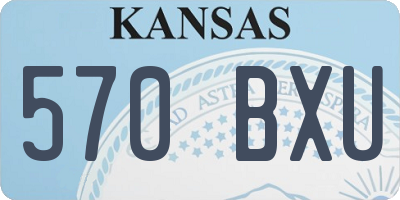 KS license plate 570BXU