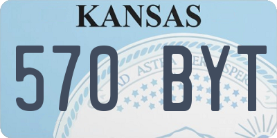 KS license plate 570BYT