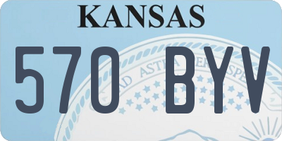 KS license plate 570BYV
