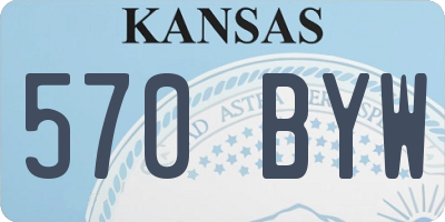 KS license plate 570BYW